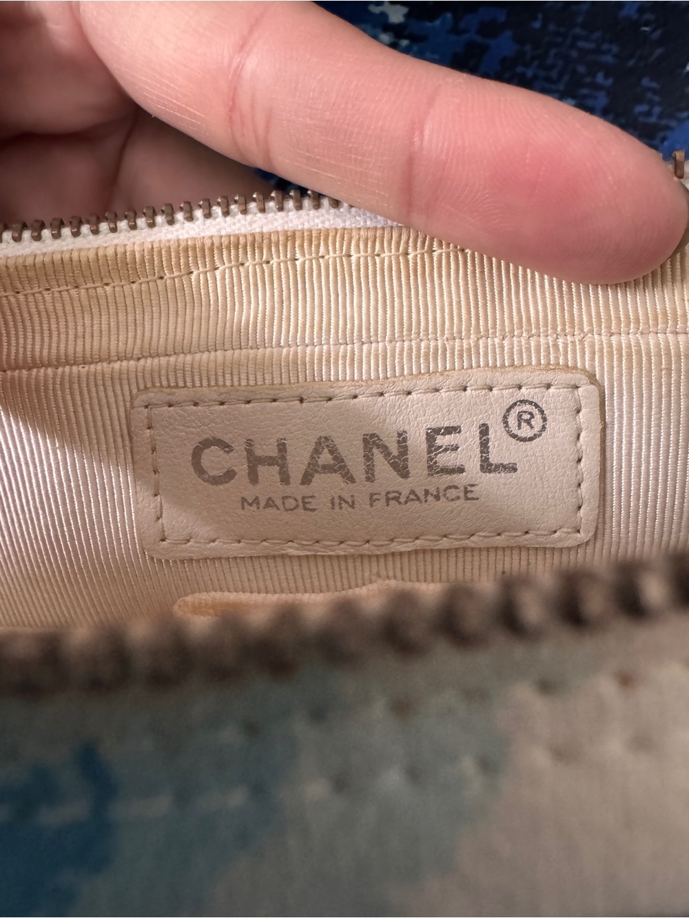 Rare Chanel 2002 Surf Line Choco Bar flap Blue Canvas Silver Hardware - Picture 12 of 17